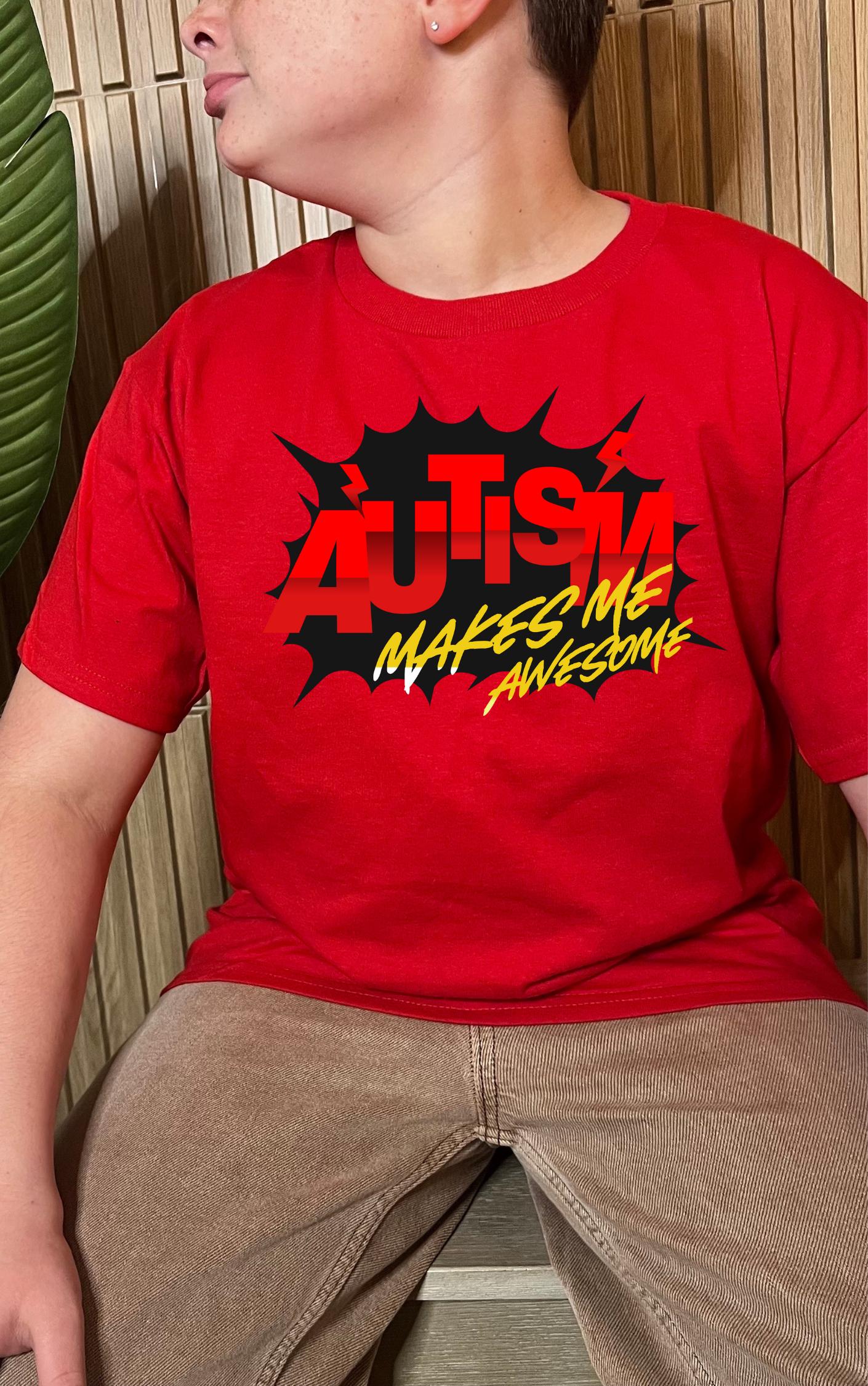 Autism Makes Me Awesome Youth Tee - Available in multiple colors!