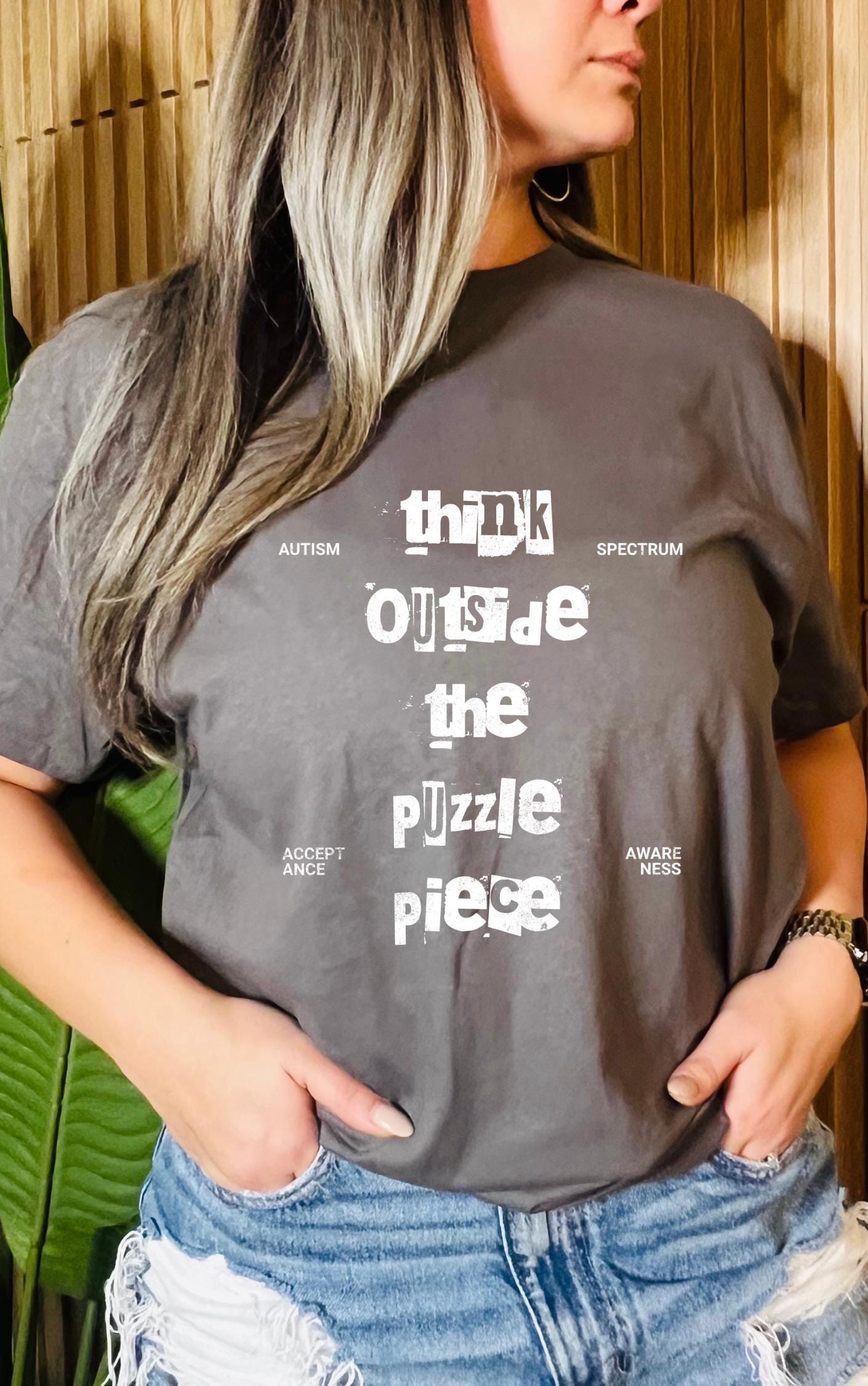 Think Outside the Puzzle Piece Tee - Available in multiple colors!