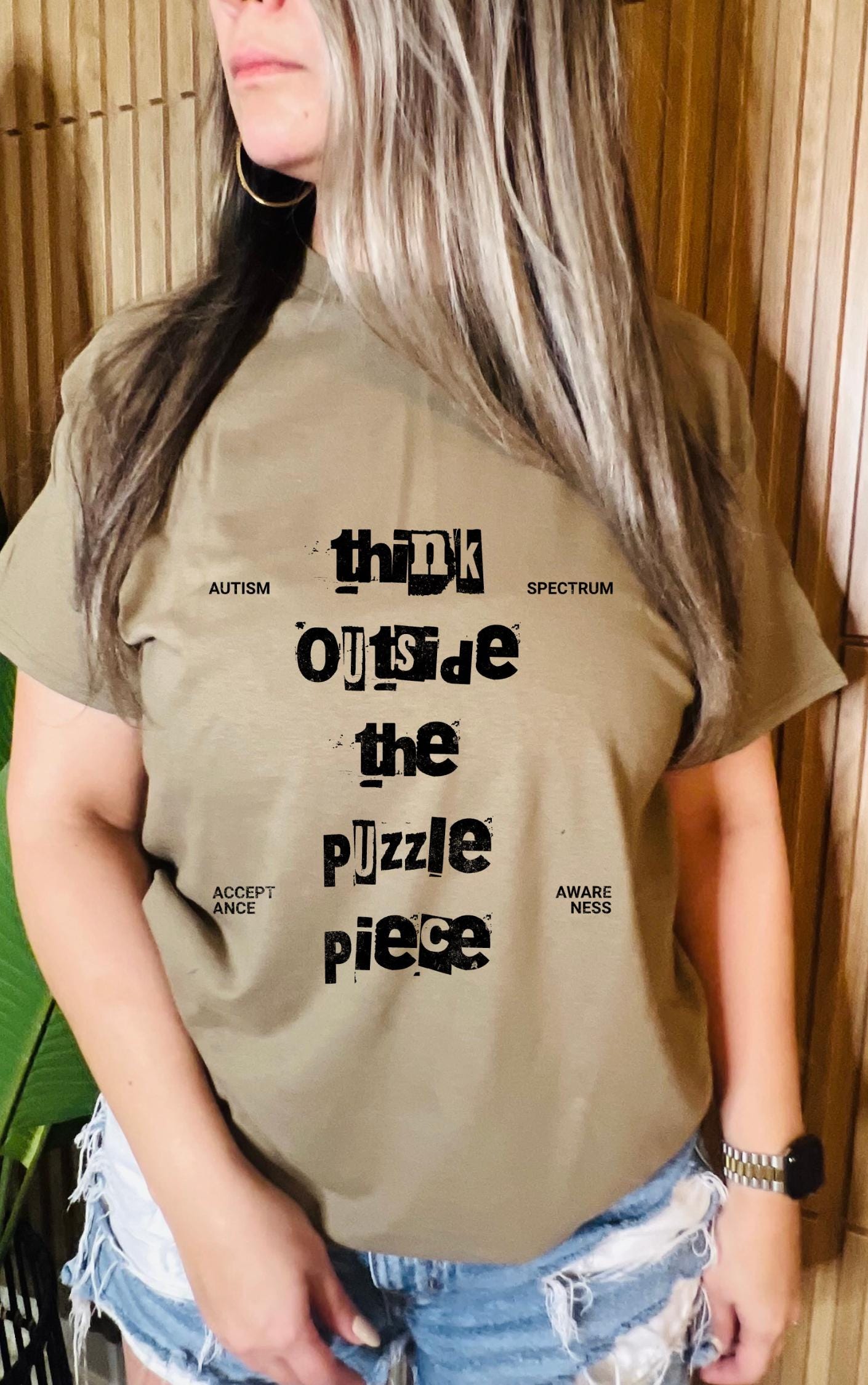Think Outside the Puzzle Piece Tee - Available in multiple colors!