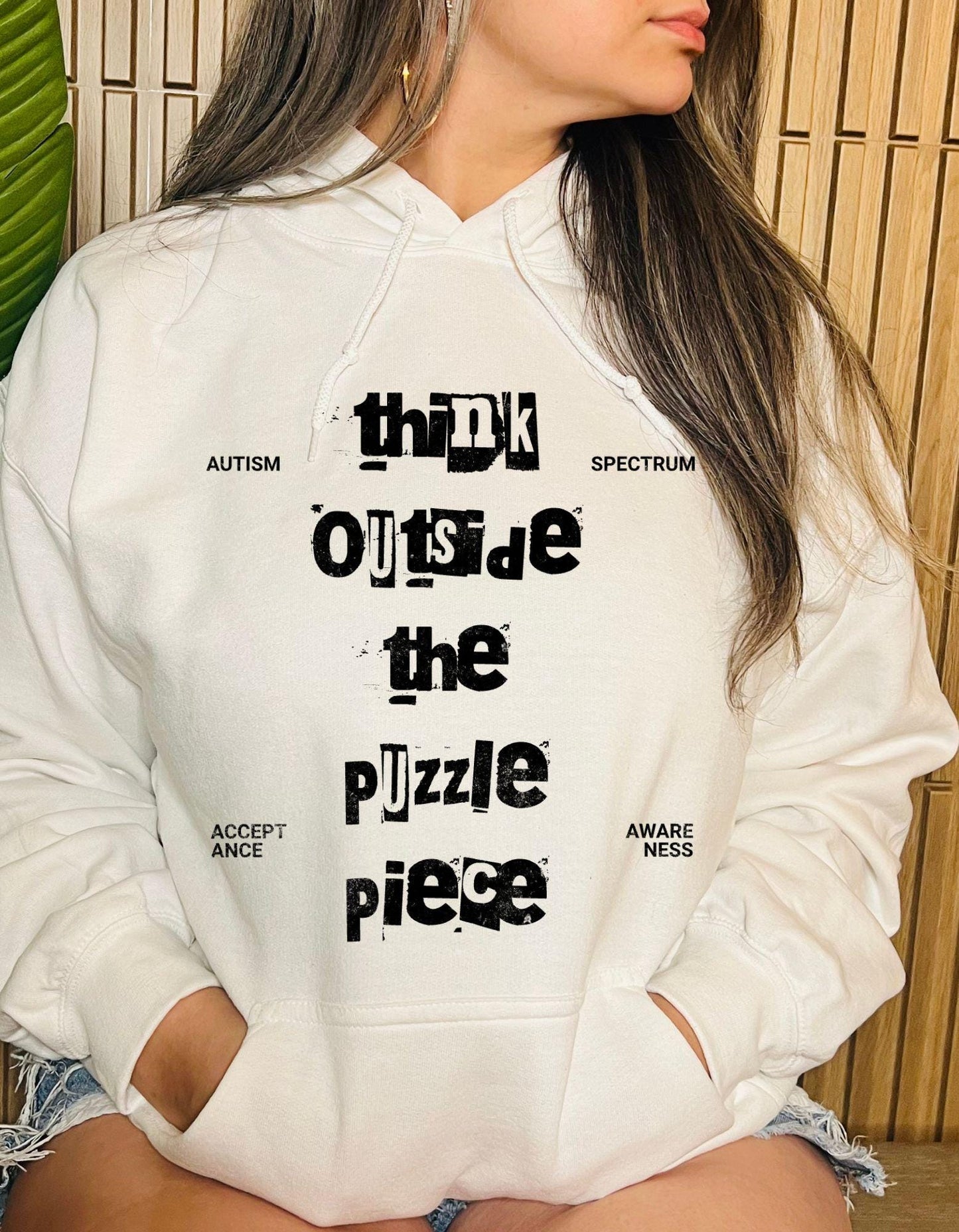 Think Outside the Puzzle Piece Hoodie - Available in multiple colors!