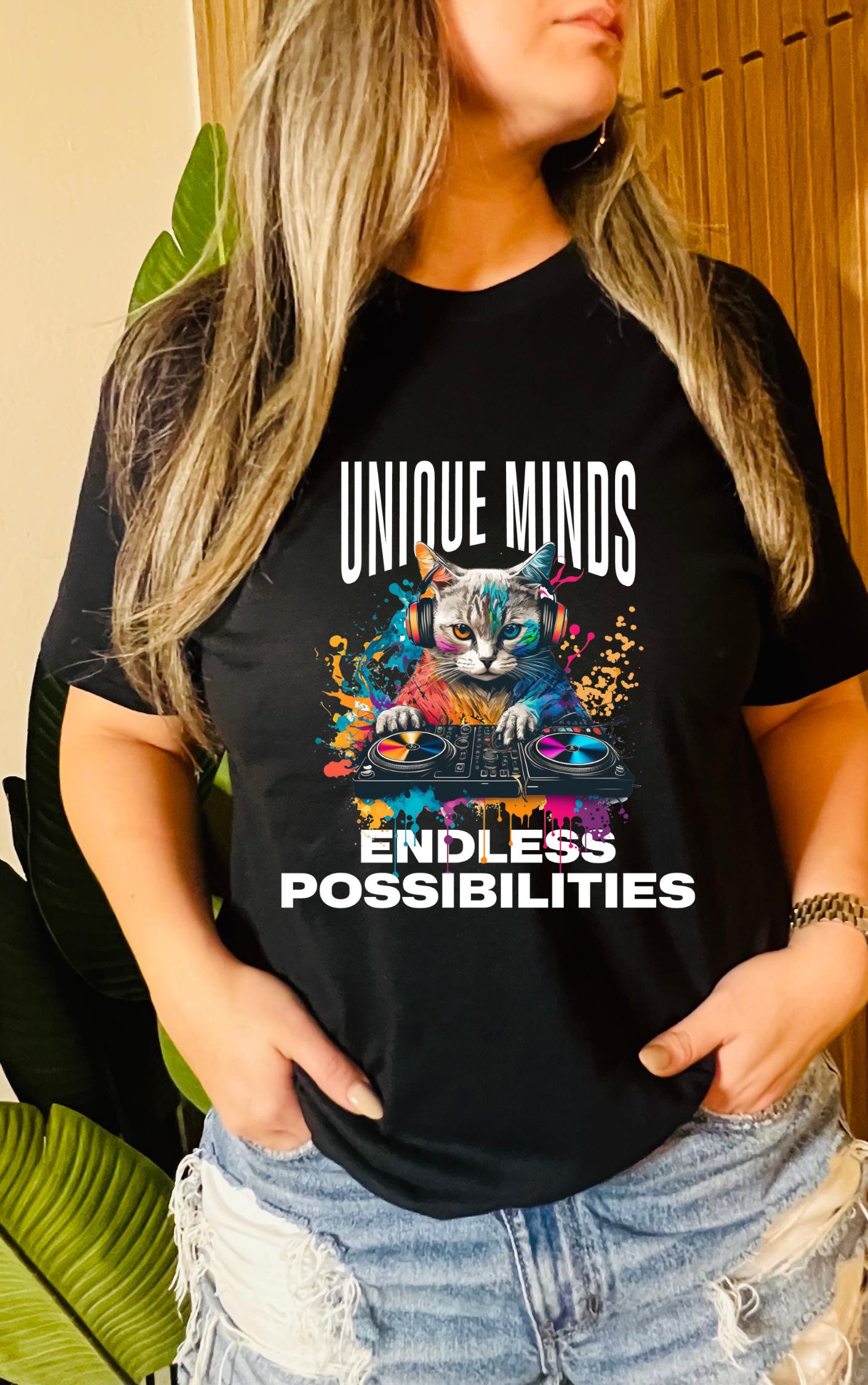 Unique Minds, Endless Possibilities Tee - Available in multiple colors!