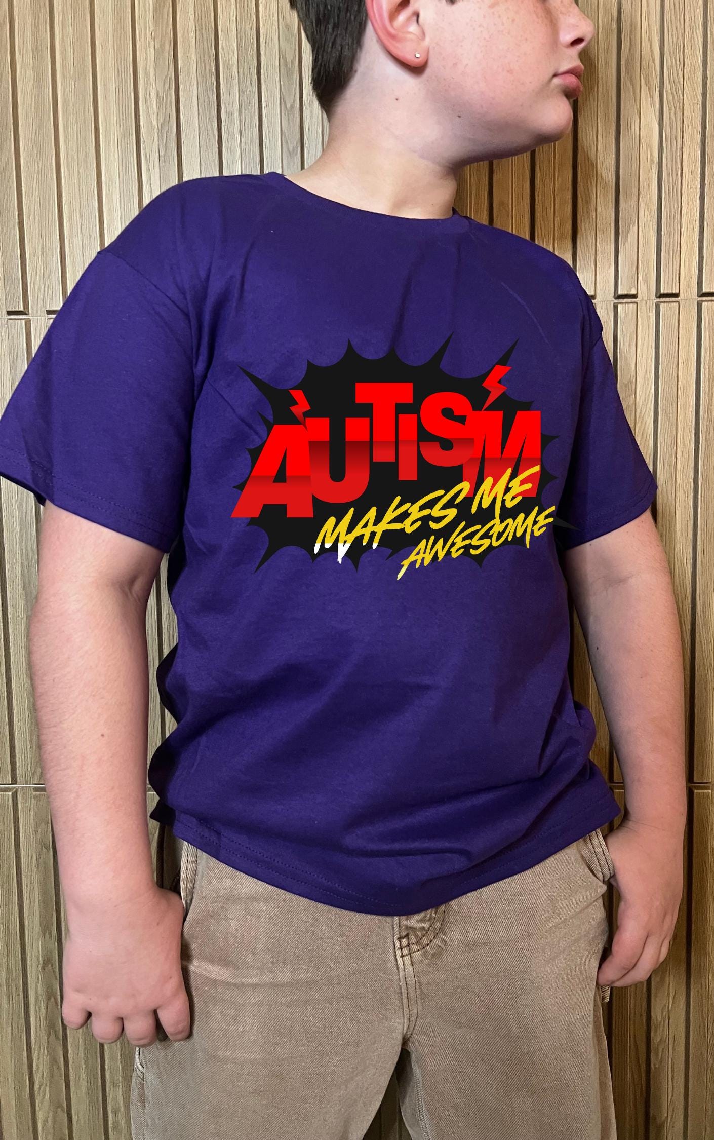 Autism Makes Me Awesome Youth Tee - Available in multiple colors!