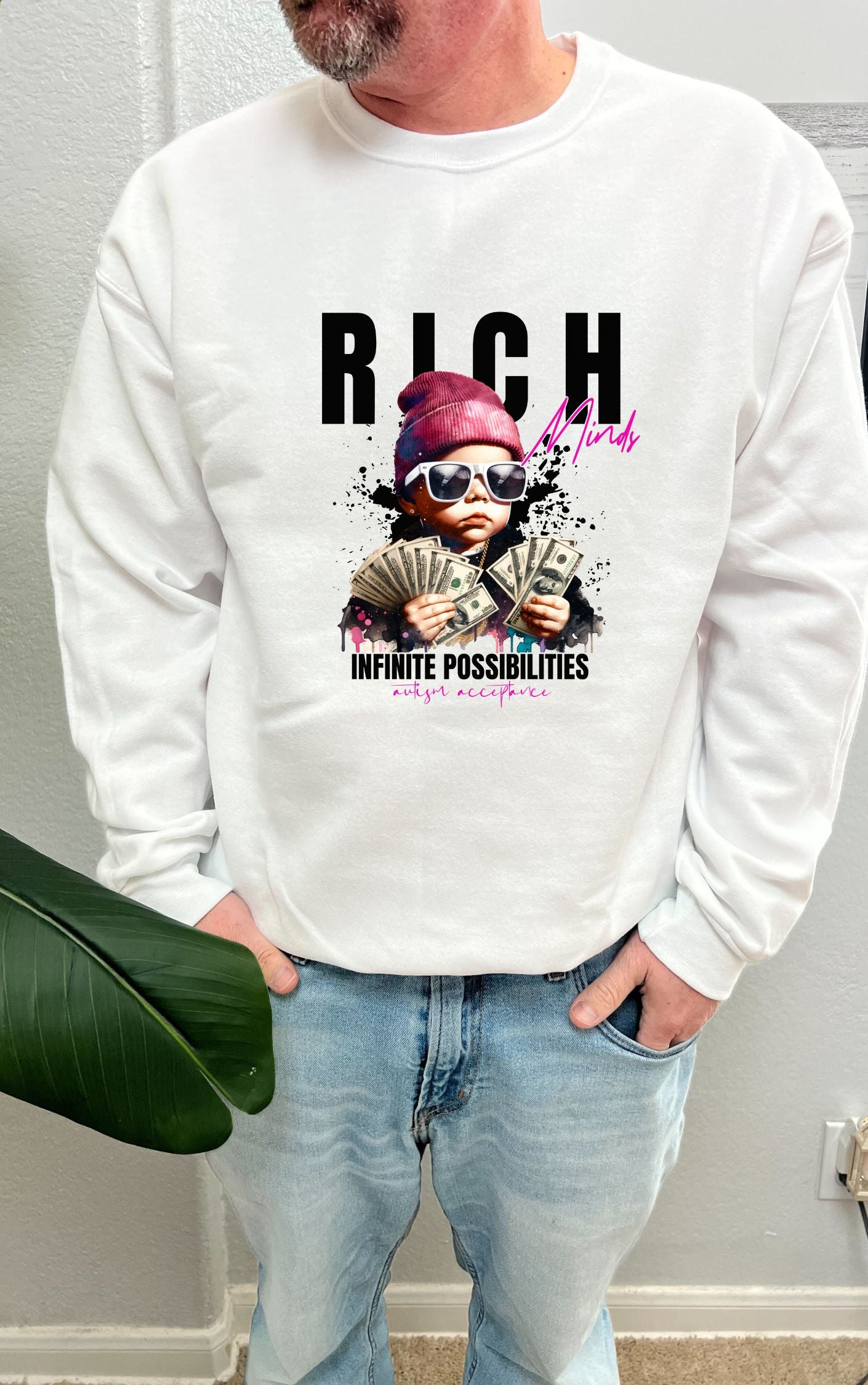 Rich Minds Graphic Sweater - Available in multiple colors!