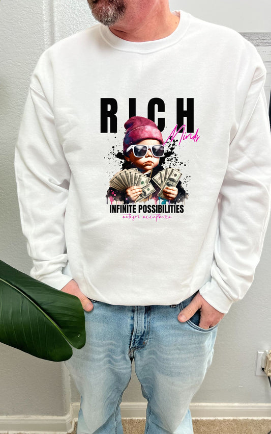 Rich Minds Graphic Sweater - Available in multiple colors!