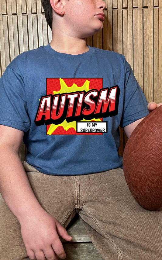 Autism is My Superpower Youth Tee - Available in multiple colors!