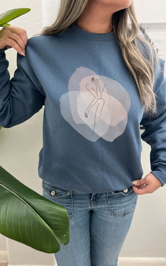 Minimalist Woman Silhouette Sweater - Available in multiple colors!