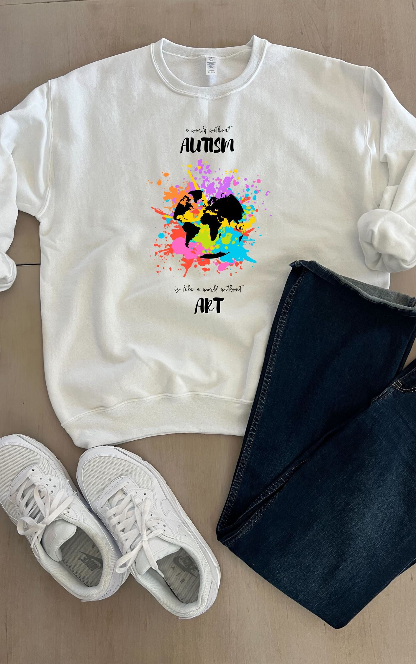 Autism Awareness Art-Inspired Sweatshirt -- Available in multiple colors!