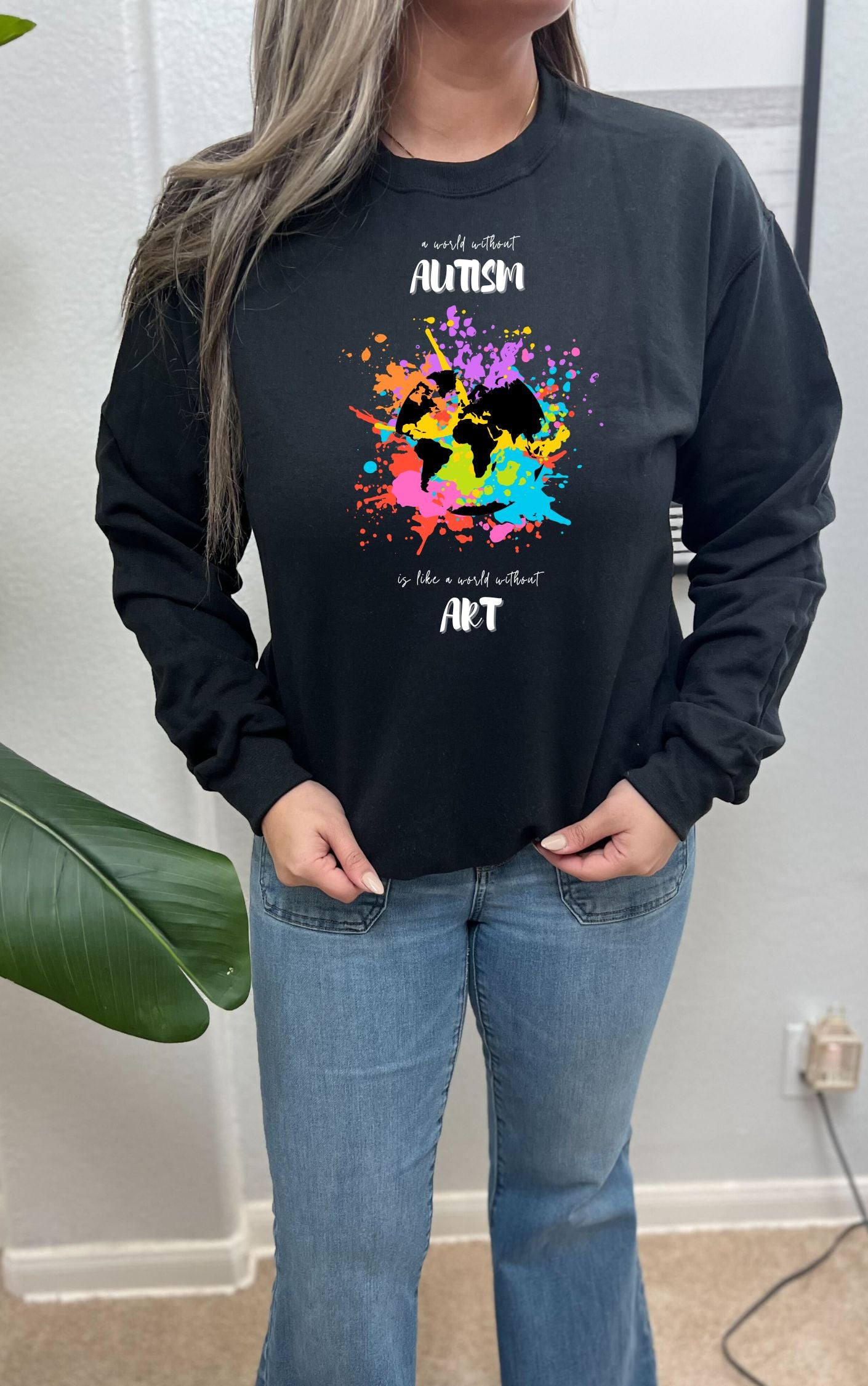 Autism Awareness Art-Inspired Sweatshirt -- Available in multiple colors!
