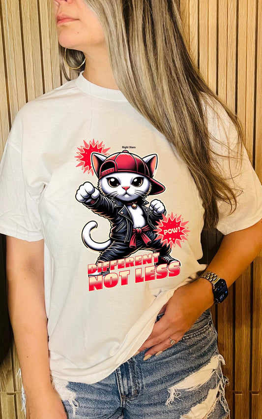 Different, Not Less Kitty Tee - Available in multiple colors!