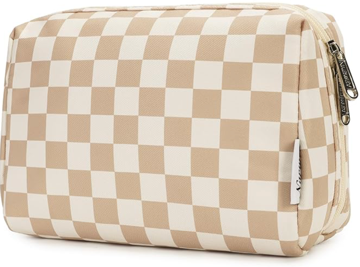 Checkered Makeup Bag